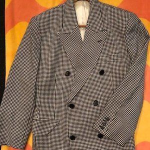 Isaac Mizrahi Double Breasted Black and White Jacket